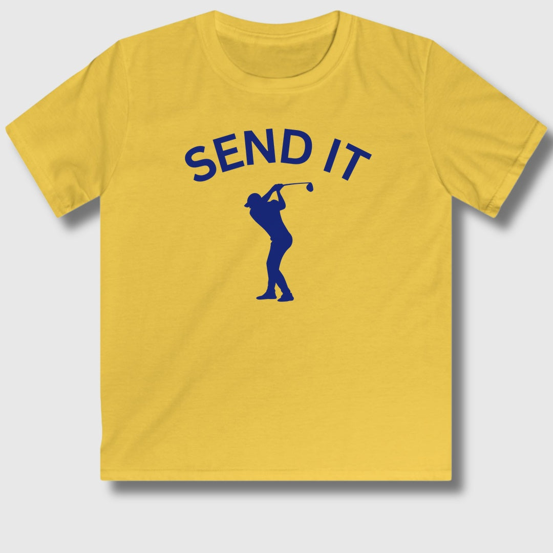 SEND IT (Male) - Youth Golf T-Shirt in Daisy