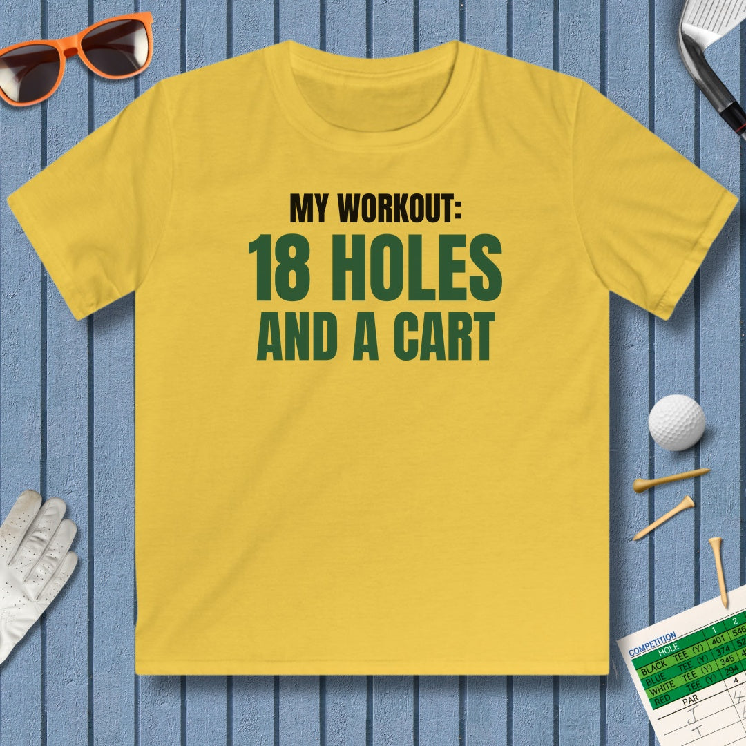 My Workout: 18 Holes - Youth Golf T-Shirt in Daisy