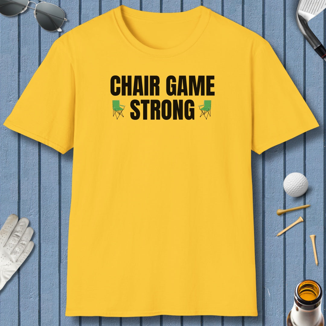 Chair Game Strong - Adult Golf T-Shirt in Daisy