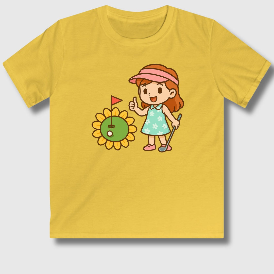 Sunflower Green - Youth Golf T-Shirt in Daisy