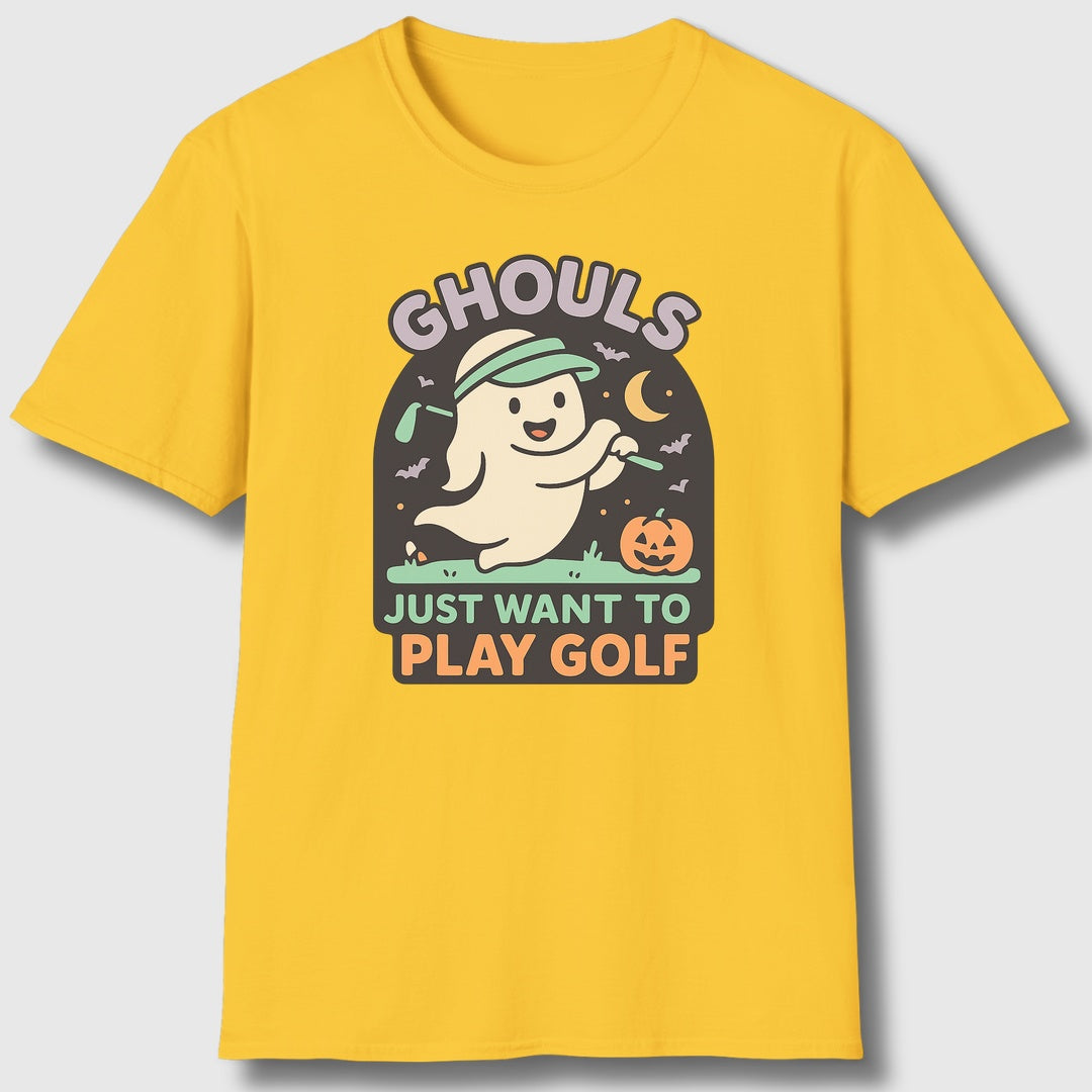 Ghouls Just Wanna Play Golf - Adult Golf T-Shirt in Daisy