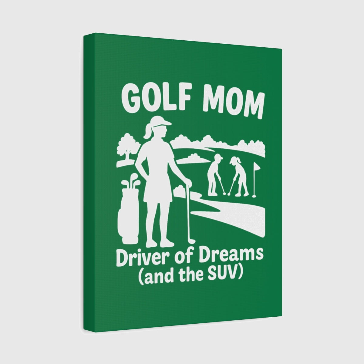 Golf Mom - Canvas Wall Art - Dark Green - 11×14 - front