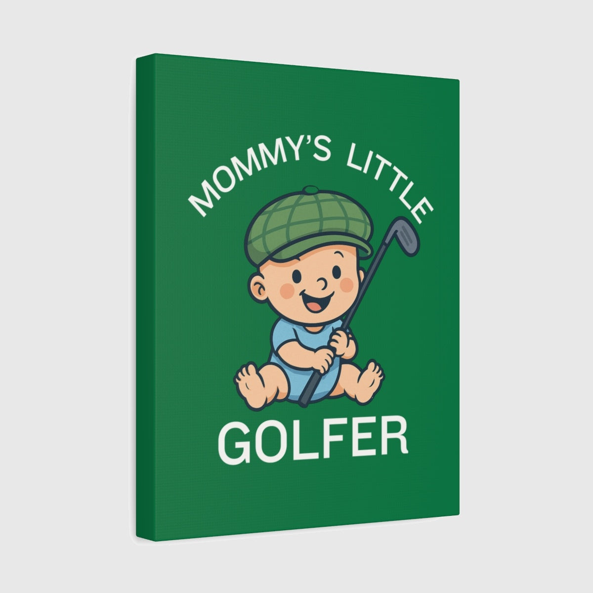 Mommy's Little Golfer - Canvas Wall Art - Dark Green - 11×14 - front