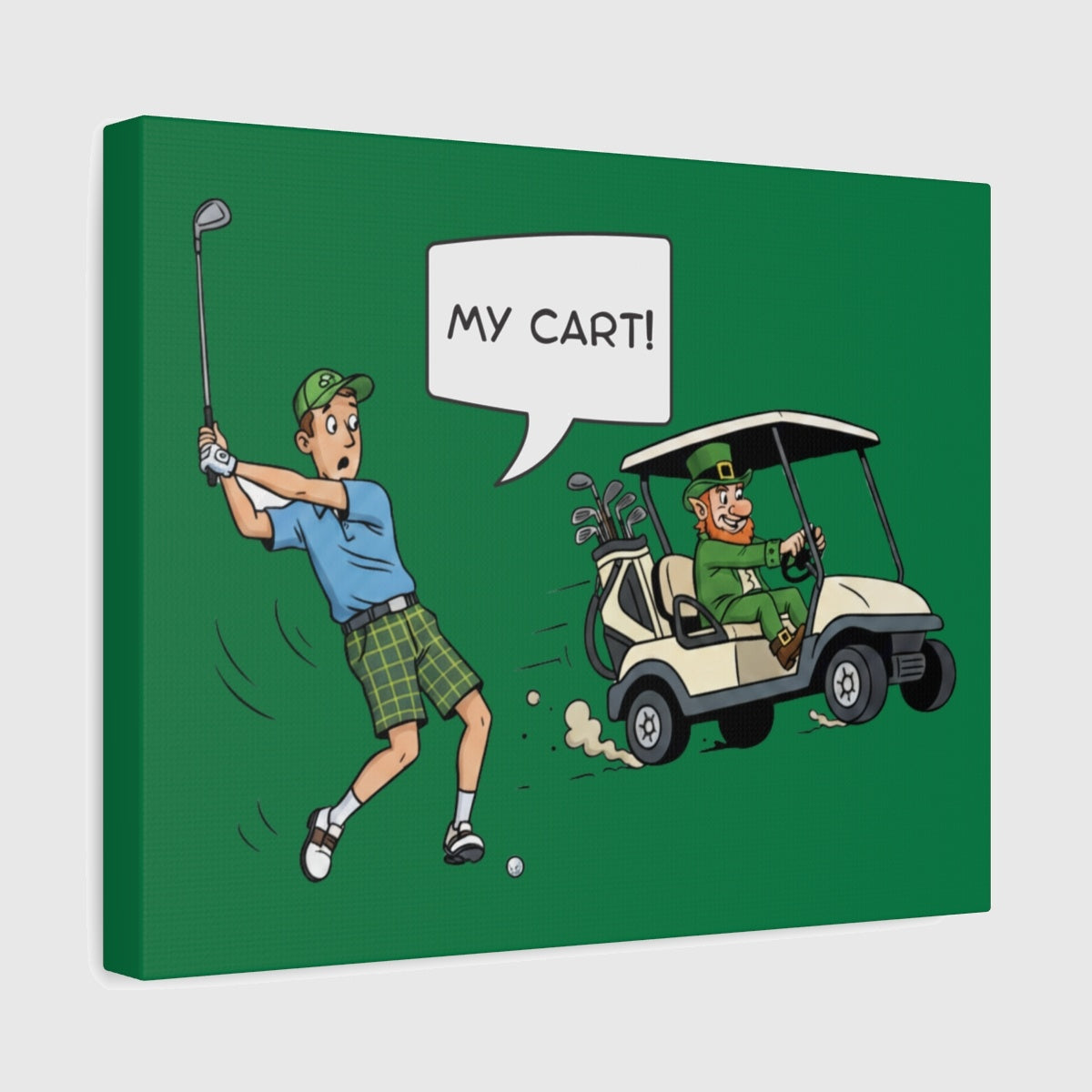 My Cart! - Canvas Wall Art - Dark Green - 11×14 - front