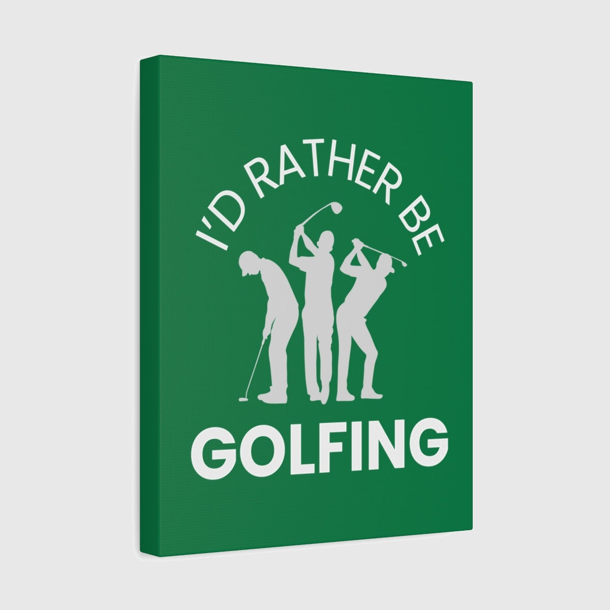 I'd Rather Be Golfing - Canvas Wall Art - Dark Green - 11×14 - front