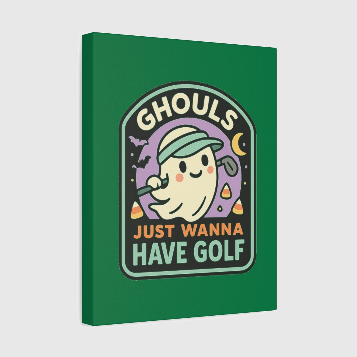 Ghouls Just Wanna Have Golf - Canvas Wall Art - Dark Green - 11×14 - front