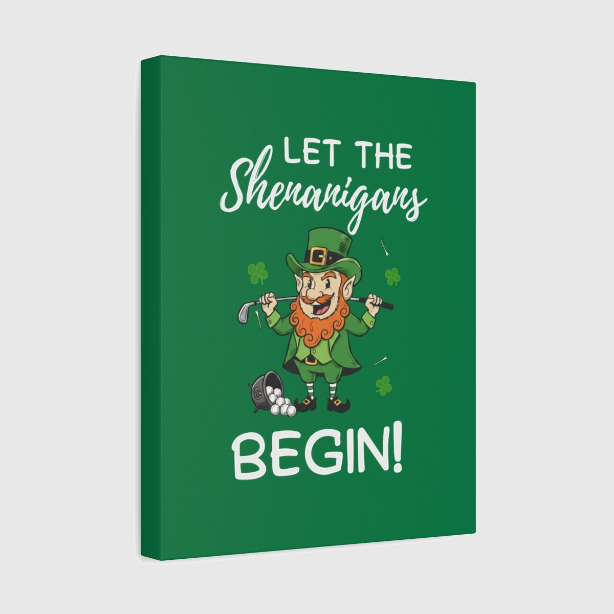 Let The Shenanigans Begin - Canvas Wall Art - Dark Green - 11×14 - front