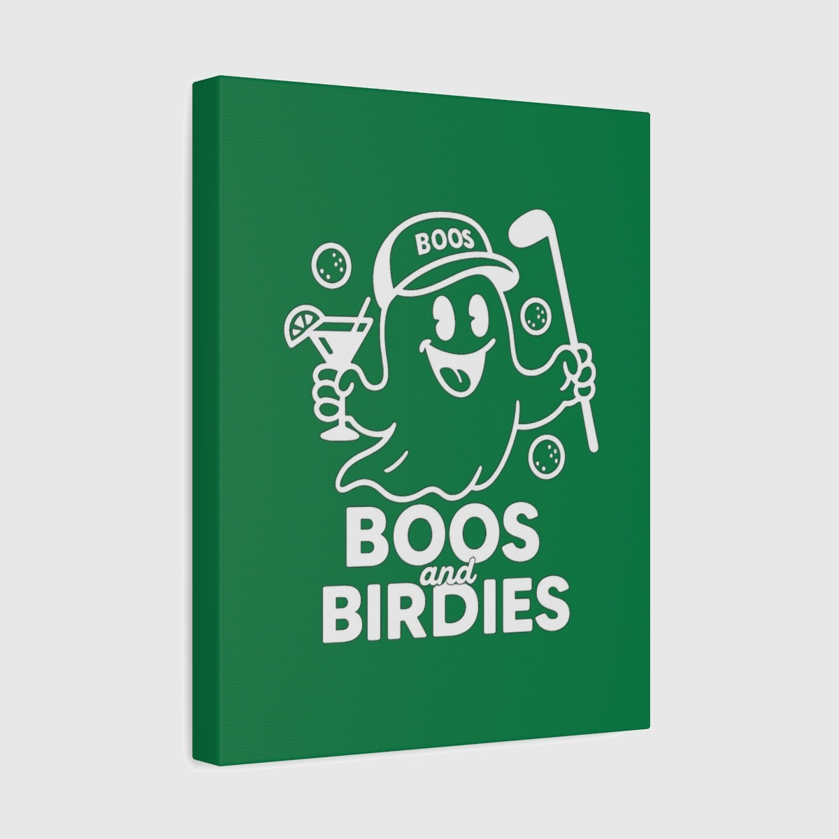 Boos and Birdies - Canvas Wall Art - Dark Green - 11×14 - front