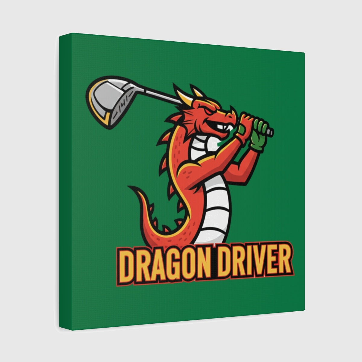 Dragon Driver - Canvas Wall Art - Dark Green - 12×12 - front