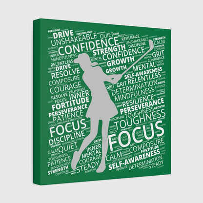 Unleash Your Mental Game (Female) - Canvas Wall Art - Dark Green - 12×12 - front