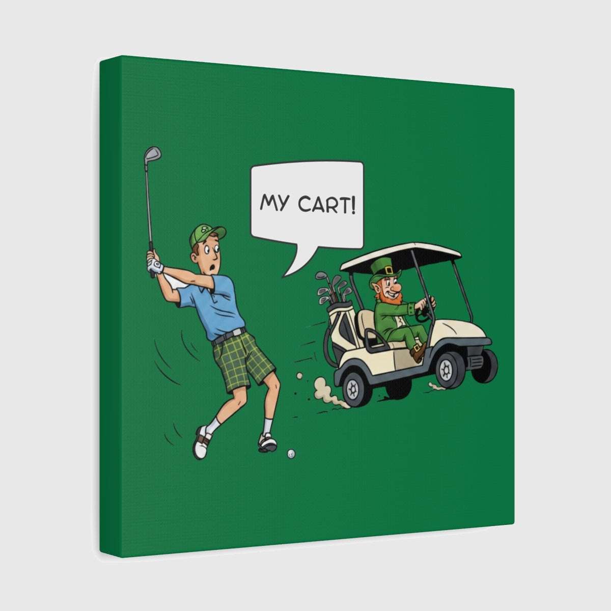 My Cart! - Canvas Wall Art - Dark Green - 12×12 - front