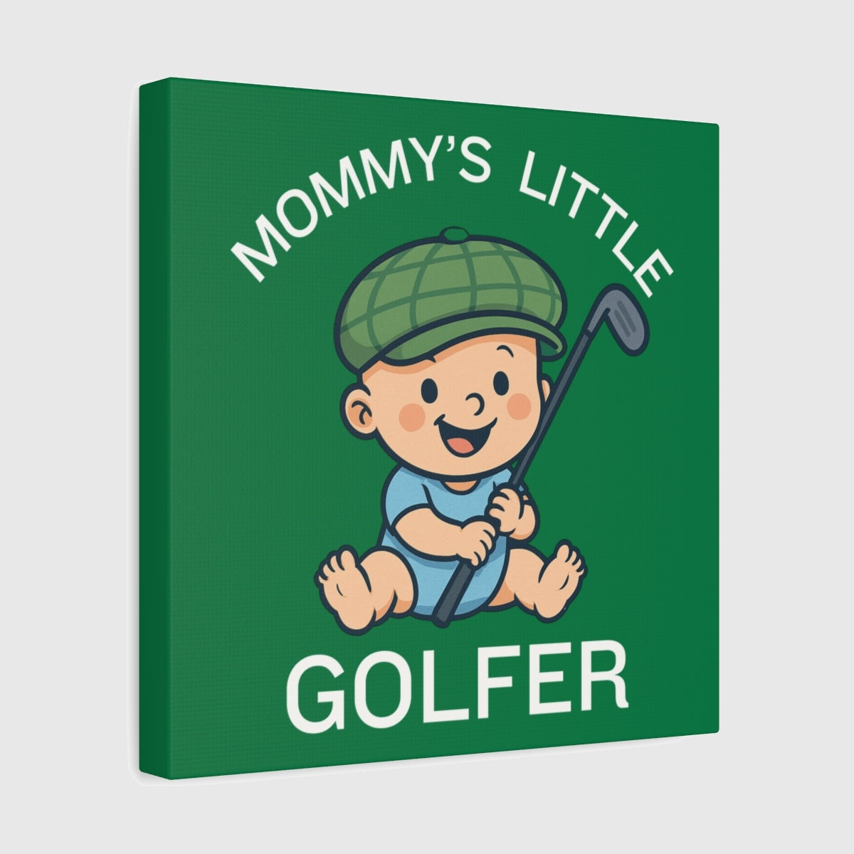 Mommy's Little Golfer - Canvas Wall Art - Dark Green - 12×12 - front