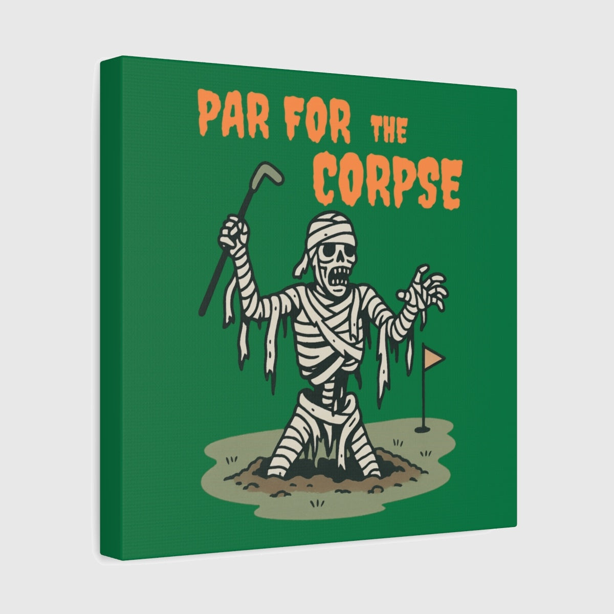 Par for the Corpse - Canvas Wall Art - Dark Green - 12×12 - front