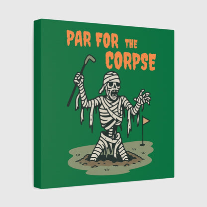 Par for the Corpse - Canvas Wall Art - Dark Green - 12×12 - front