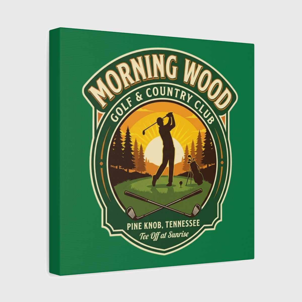 MORNING WOOD GOLF & COUNTRY CLUB - Canvas Wall Art - Dark Green - 12×12 - front