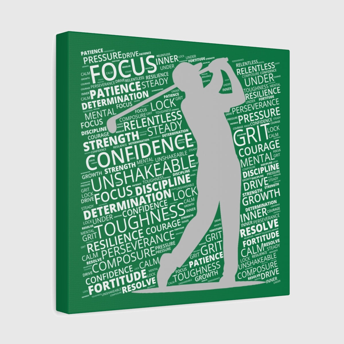 Unleash Your Mental Game (Male) - Canvas Wall Art - Dark Green - 12×12 - front