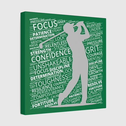 Unleash Your Mental Game (Male) - Canvas Wall Art - Dark Green - 12×12 - front