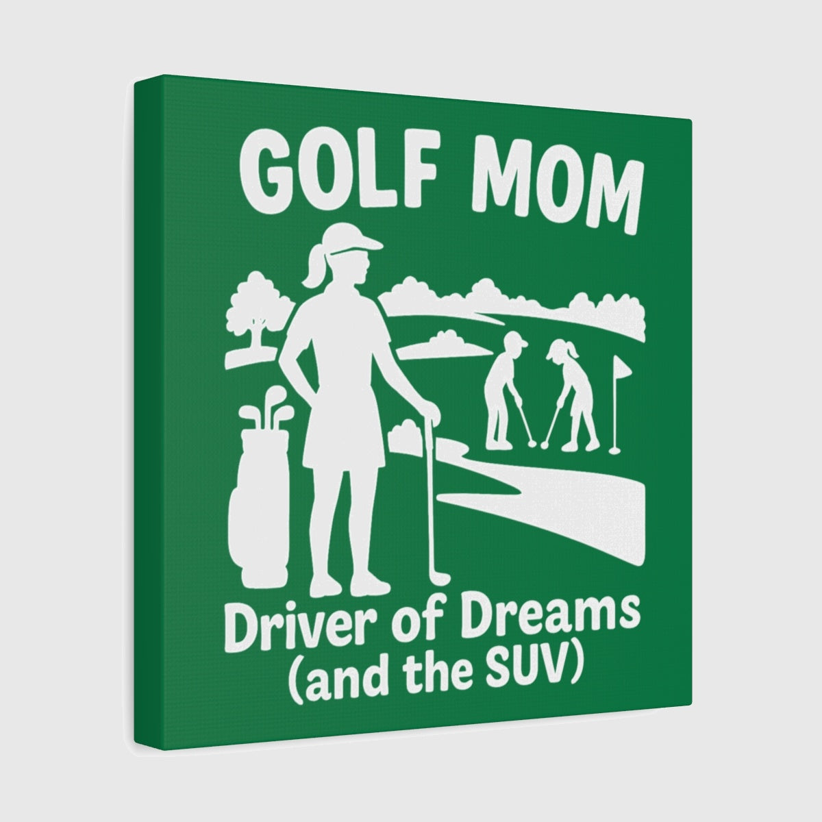 Golf Mom - Canvas Wall Art - Dark Green - 12×12 - front