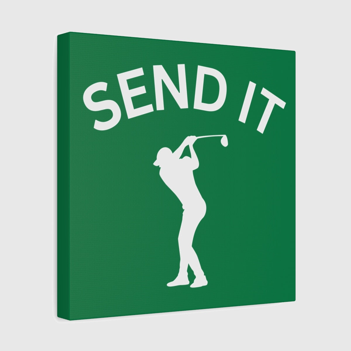 SEND IT (Male) - Canvas Wall Art - Dark Green - 12×12 - front