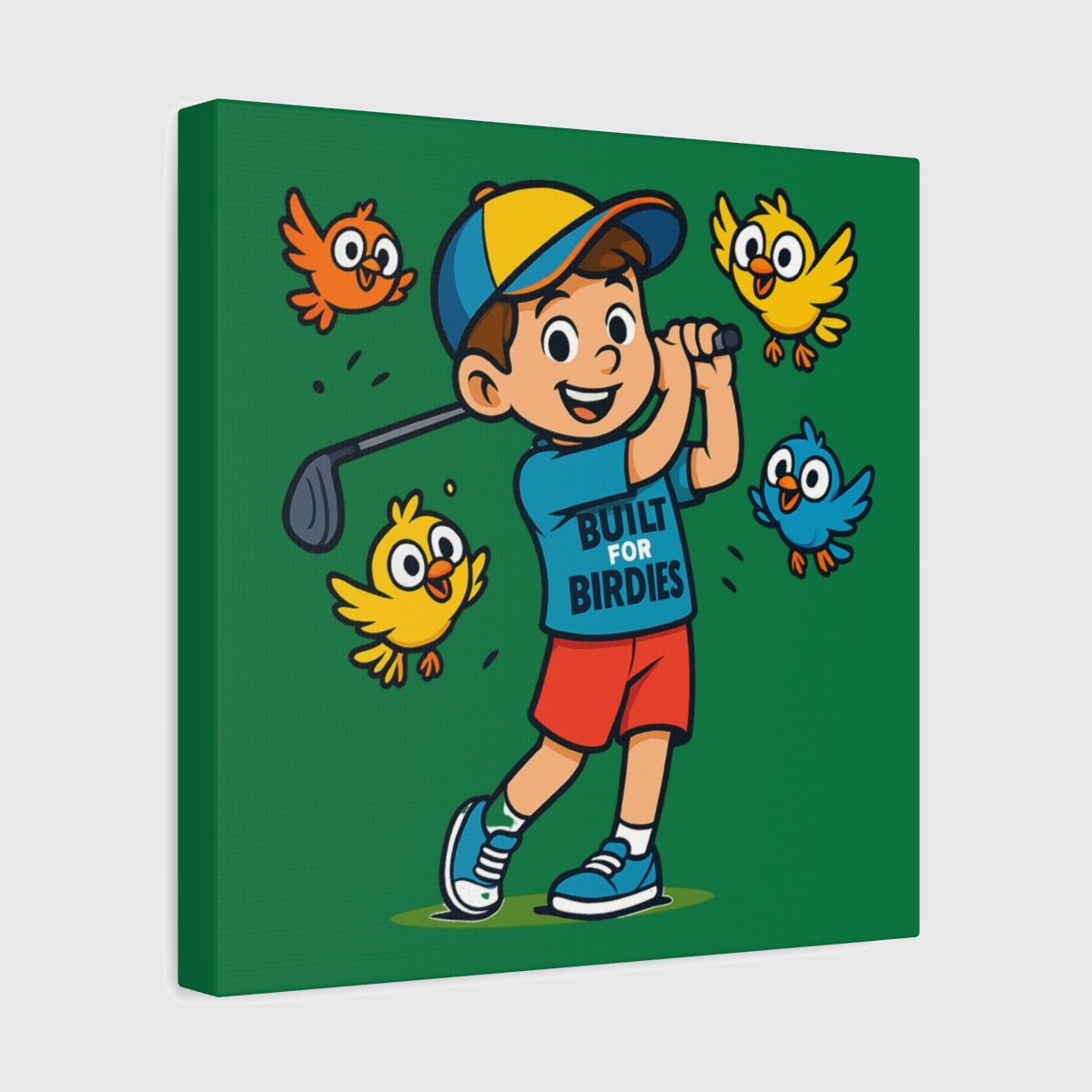 Built for Birdies - Canvas Wall Art - Dark Green - 12×12 - front