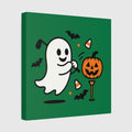 Ghost Tee Off - Canvas Wall Art - Dark Green - 12×12 - front