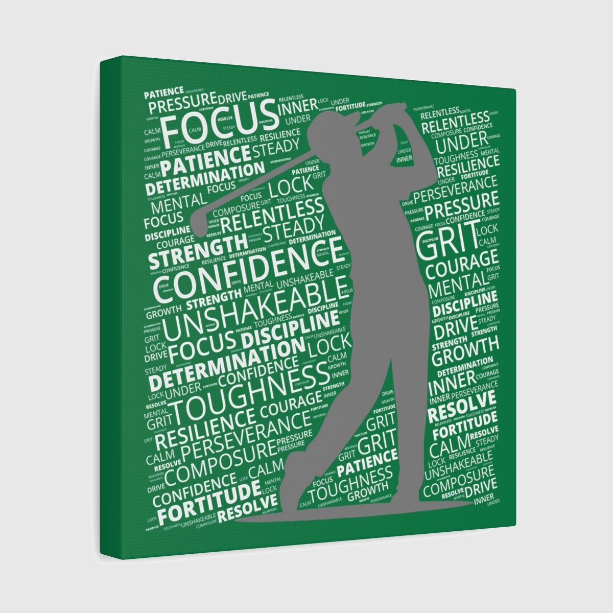 Unleash Your Mental Game (Male) - Canvas Wall Art - Dark Green - 12×12 - front