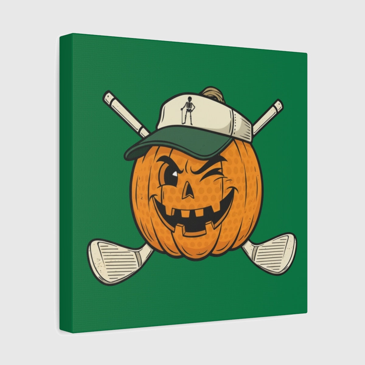 Golf or Gourd - Canvas Wall Art - Dark Green - 12×12 - front