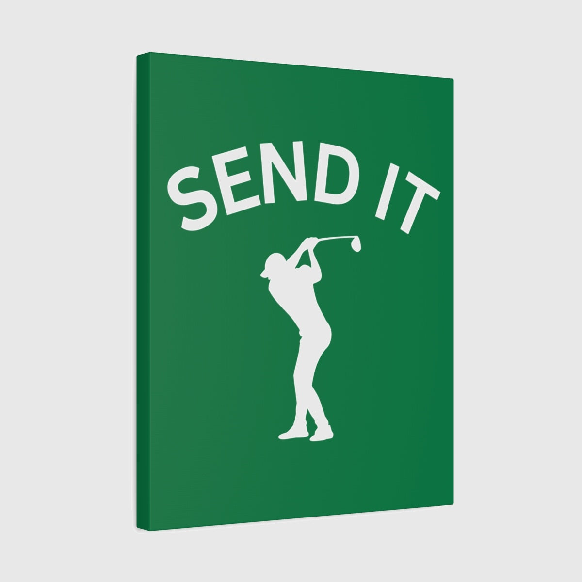 SEND IT (Male) - Canvas Wall Art - Dark Green - 16×20 - front