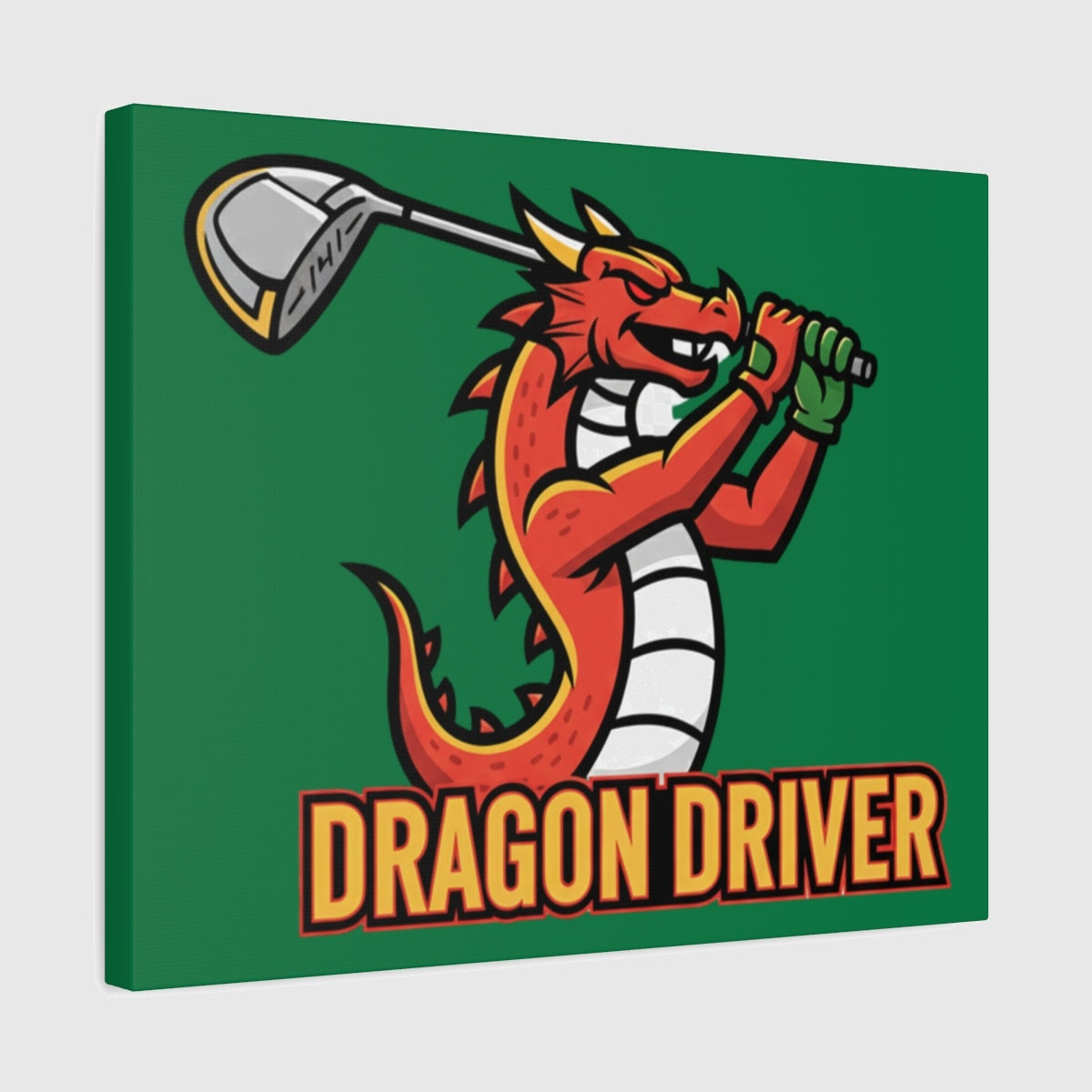 Dragon Driver - Canvas Wall Art - Dark Green - 16×20 - front