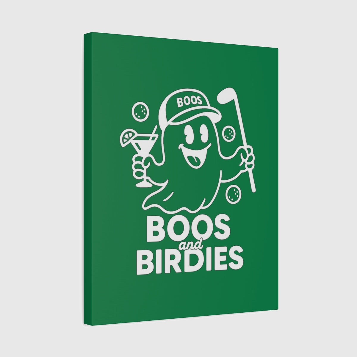 Boos and Birdies - Canvas Wall Art - Dark Green - 16×20 - front