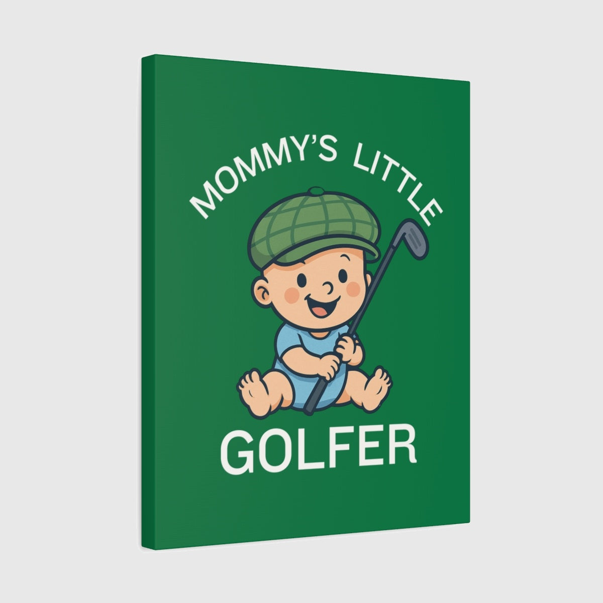 Mommy's Little Golfer - Canvas Wall Art - Dark Green - 16×20 - front