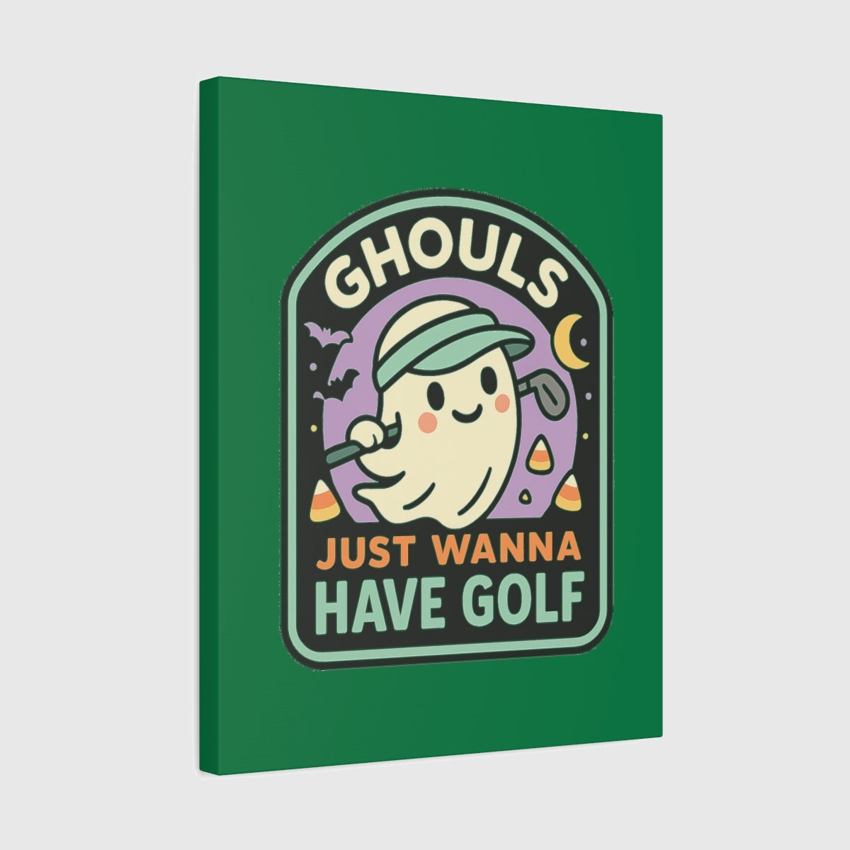 Ghouls Just Wanna Have Golf - Canvas Wall Art - Dark Green - 16×20 - front