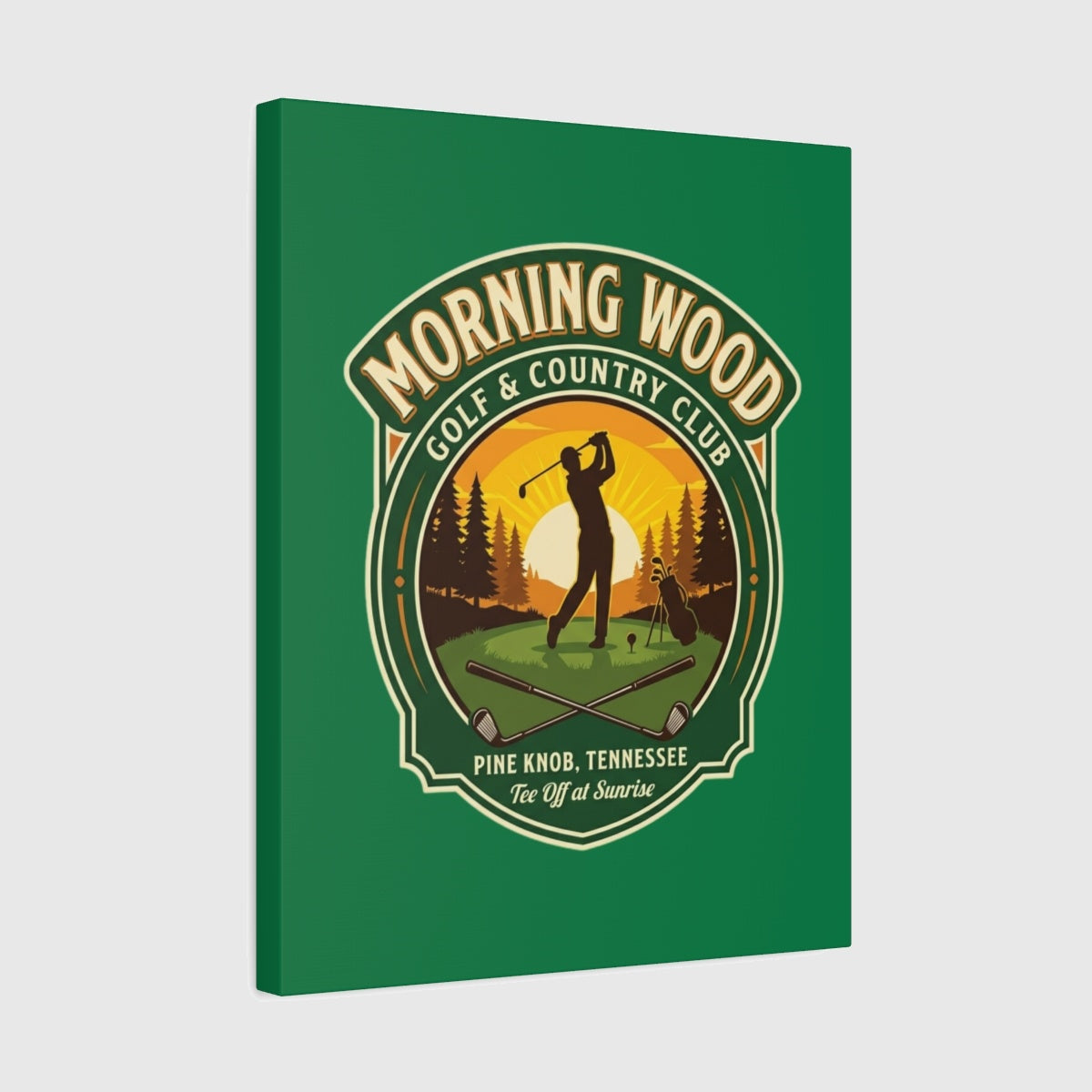 MORNING WOOD GOLF & COUNTRY CLUB - Canvas Wall Art - Dark Green - 16×20 - front