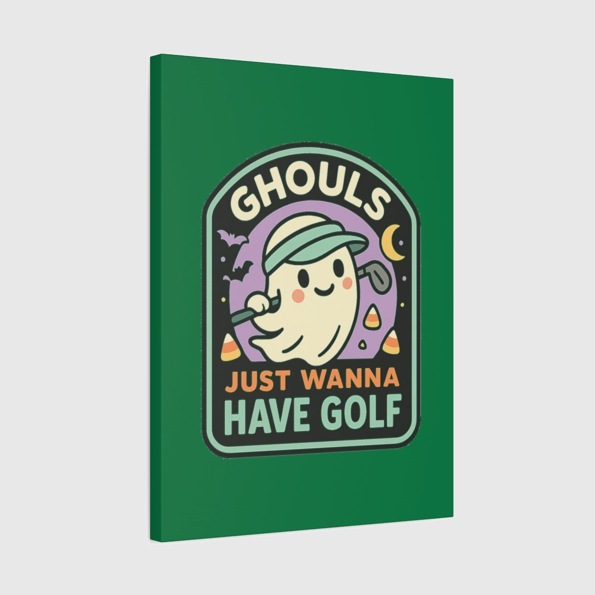 Ghouls Just Wanna Have Golf - Canvas Wall Art - Dark Green - 18×24 - front