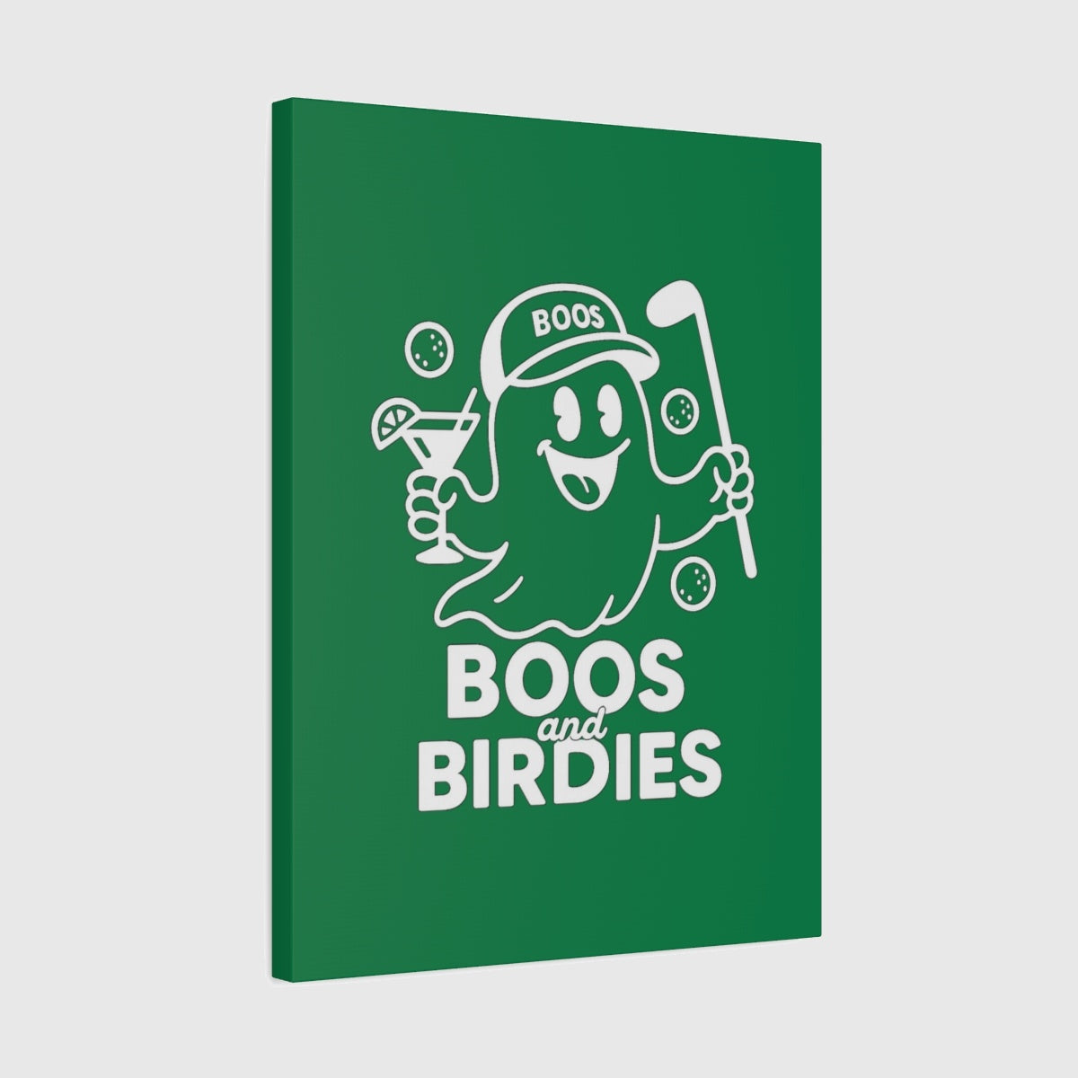 Boos and Birdies - Canvas Wall Art - Dark Green - 18×24 - front