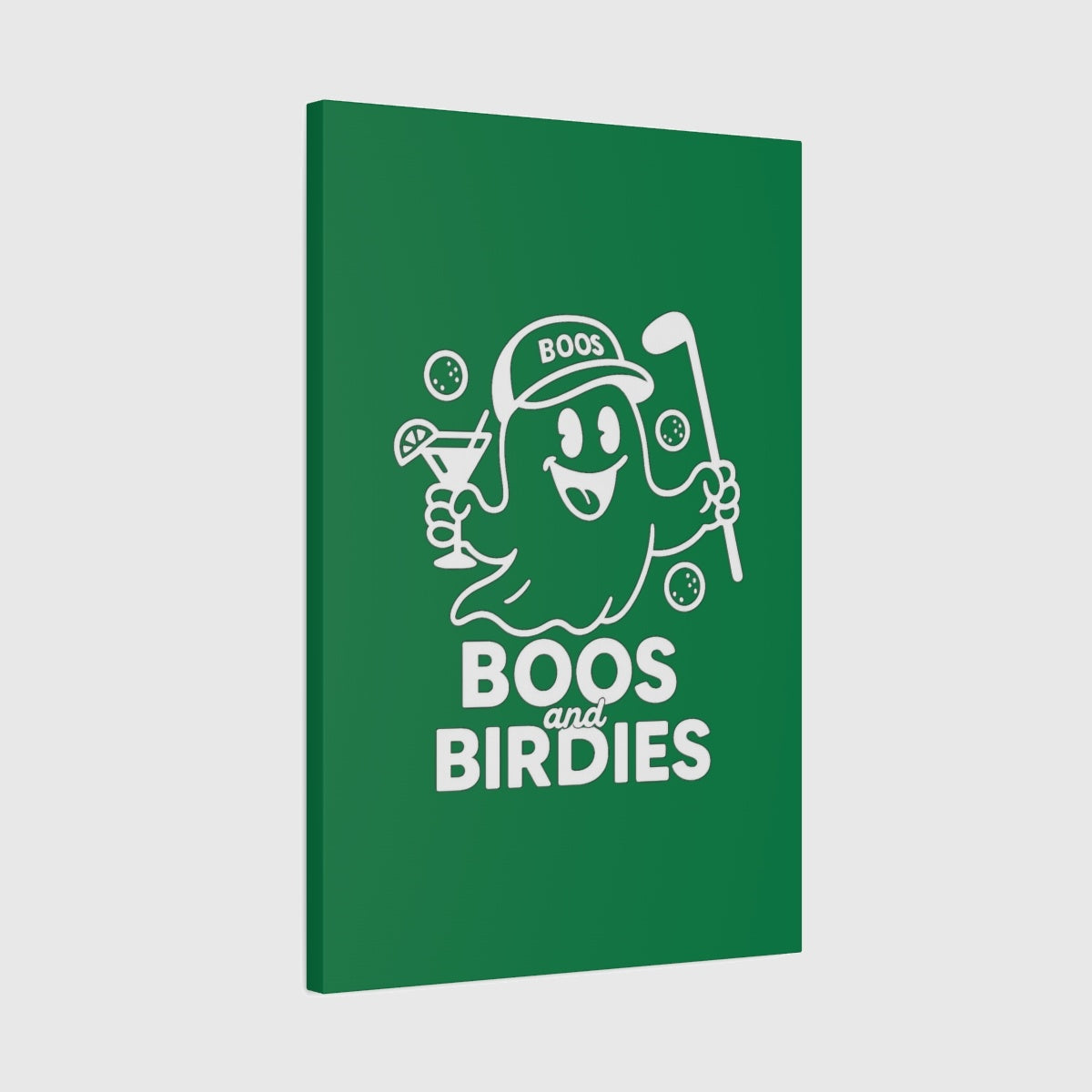 Boos and Birdies - Canvas Wall Art - Dark Green - 20×30 - front