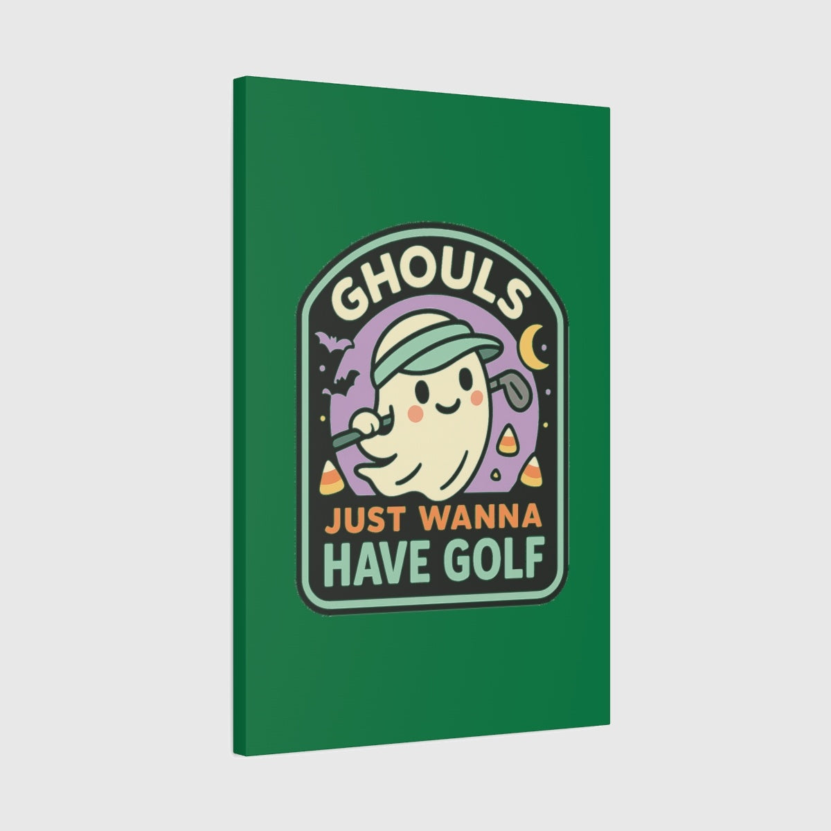 Ghouls Just Wanna Have Golf - Canvas Wall Art - Dark Green - 20×30 - front