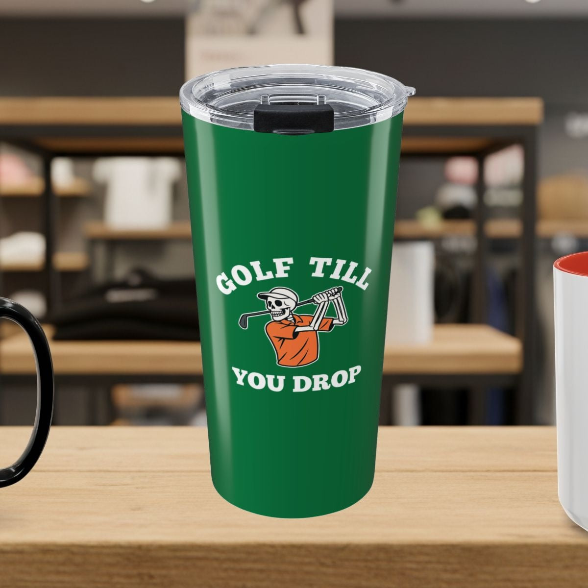 Golf Till You Drop - 20oz Tumbler in Dark Green