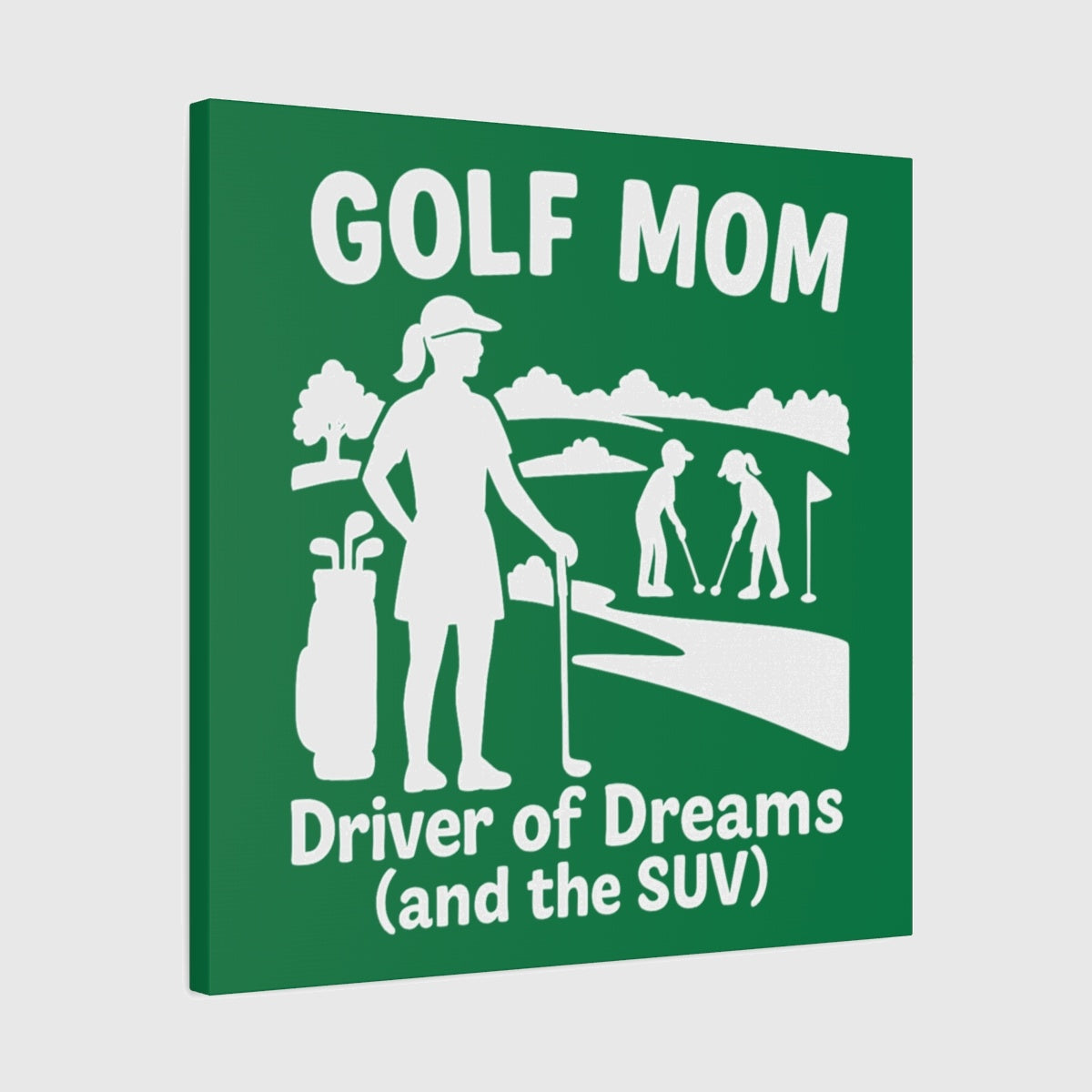 Golf Mom - Canvas Wall Art - Dark Green - 24×24 - front