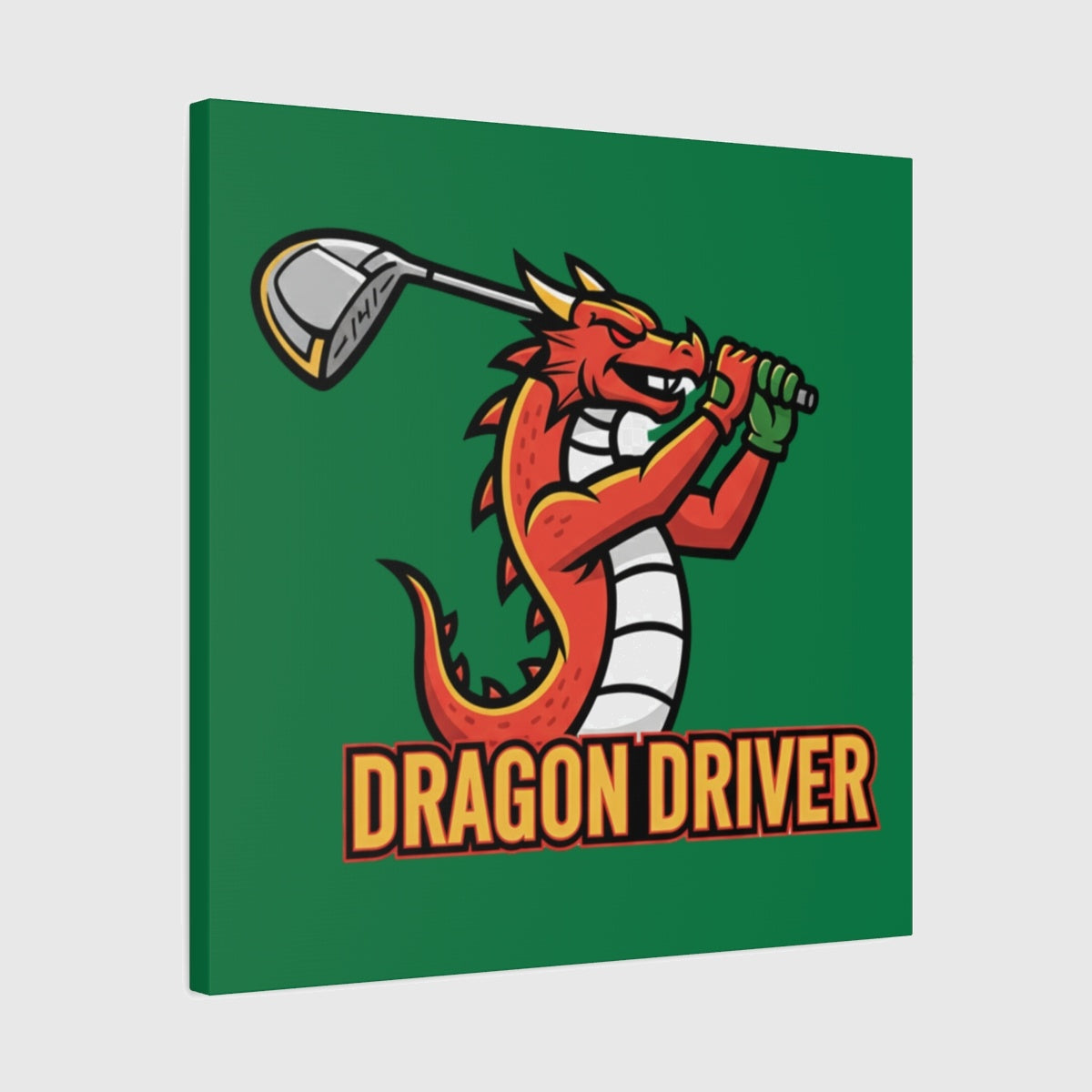 Dragon Driver - Canvas Wall Art - Dark Green - 24×24 - front