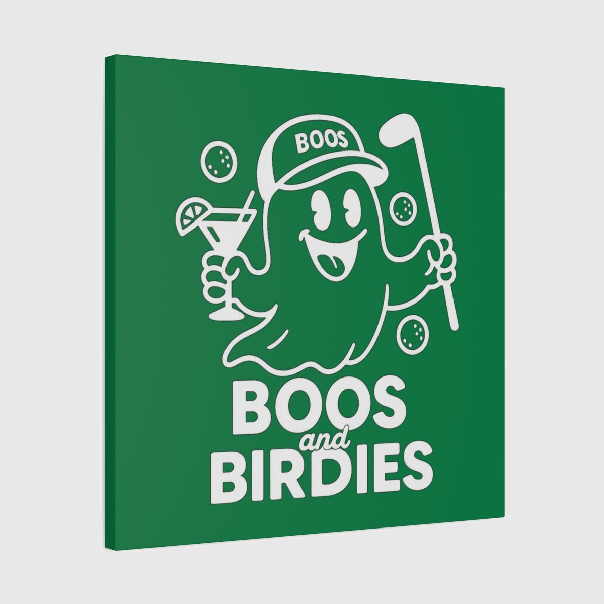 Boos and Birdies - Canvas Wall Art - Dark Green - 24×24 - front