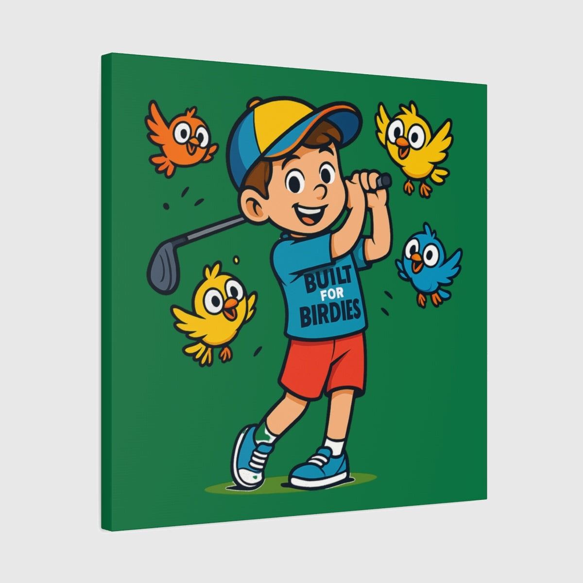 Built for Birdies - Canvas Wall Art - Dark Green - 24×24 - front