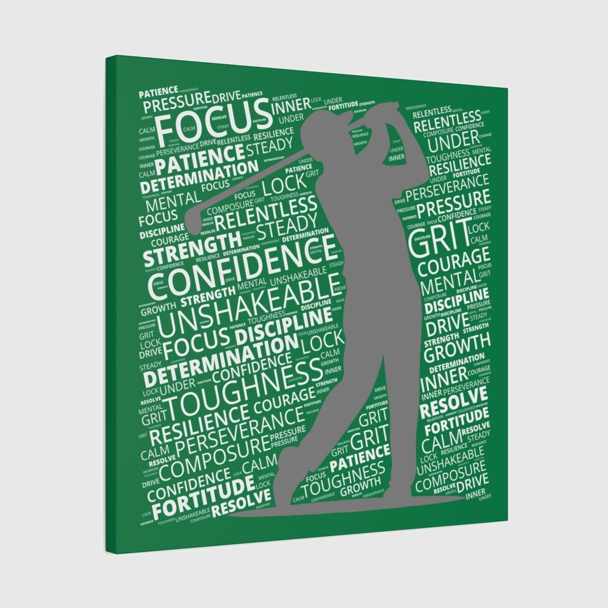 Unleash Your Mental Game (Male) - Canvas Wall Art - Dark Green - 24×24 - front
