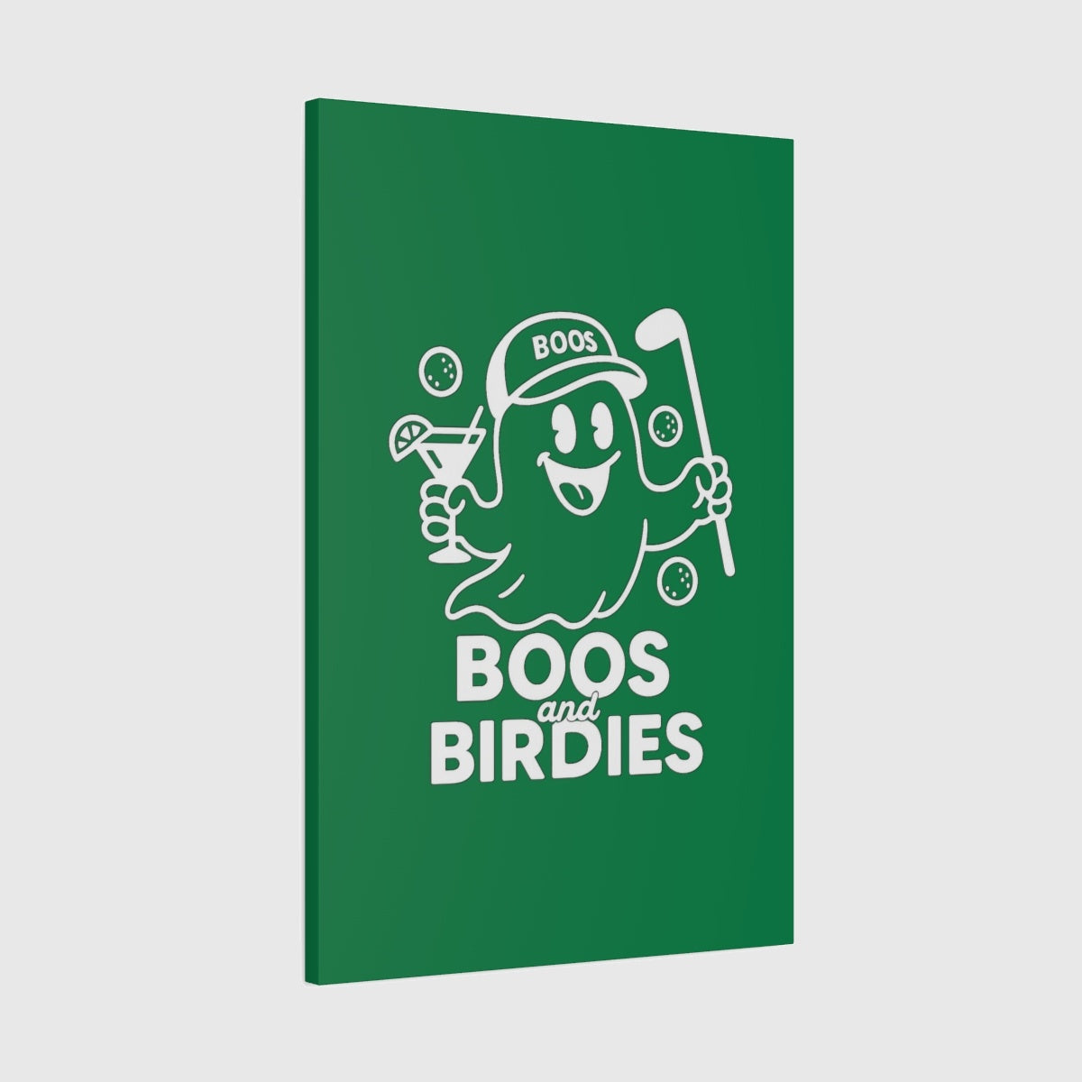 Boos and Birdies - Canvas Wall Art - Dark Green - 24×36 - front