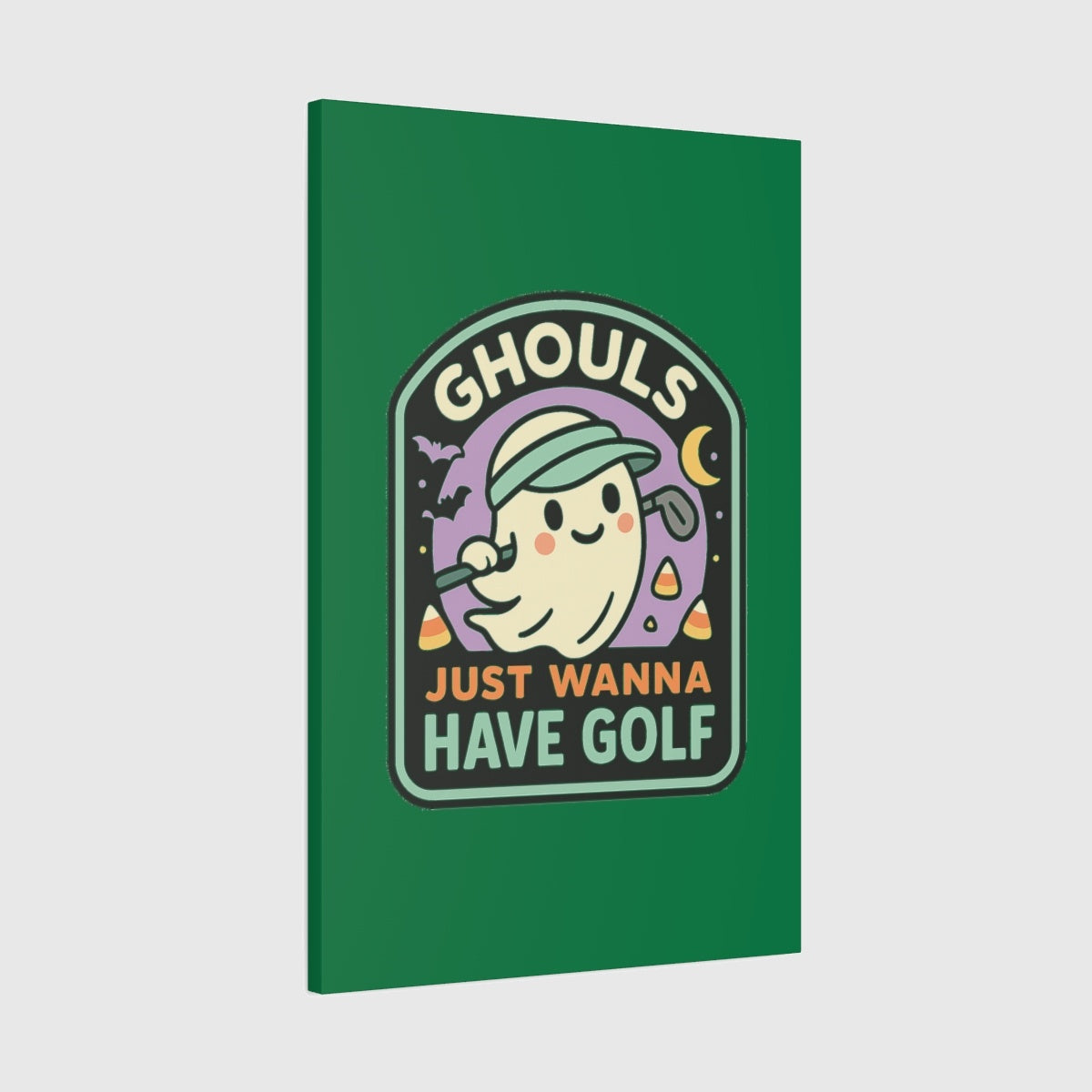 Ghouls Just Wanna Have Golf - Canvas Wall Art - Dark Green - 24×36 - front
