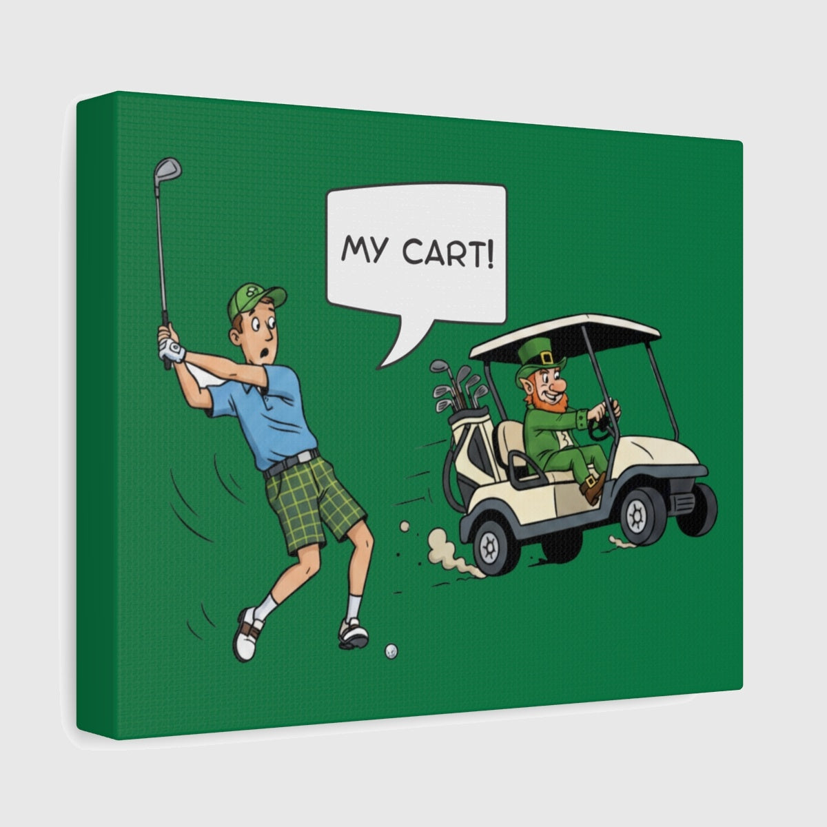 My Cart! - Canvas Wall Art - Dark Green - 8×10 - front