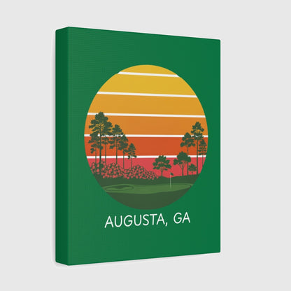 Retro Sunset - Augusta - Canvas Wall Art - Dark Green - 8×10 - front