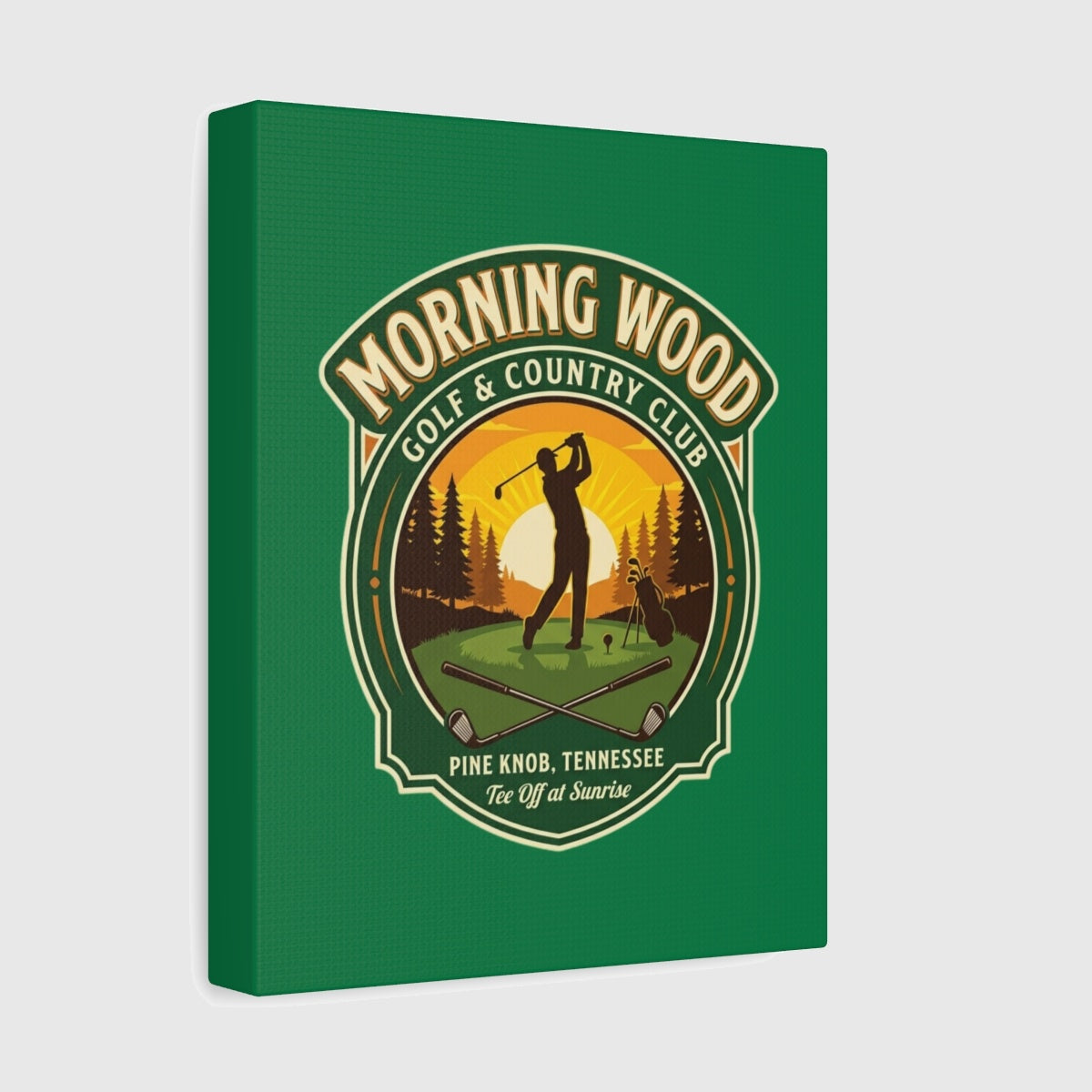 MORNING WOOD GOLF & COUNTRY CLUB - Canvas Wall Art - Dark Green - 8×10 - front