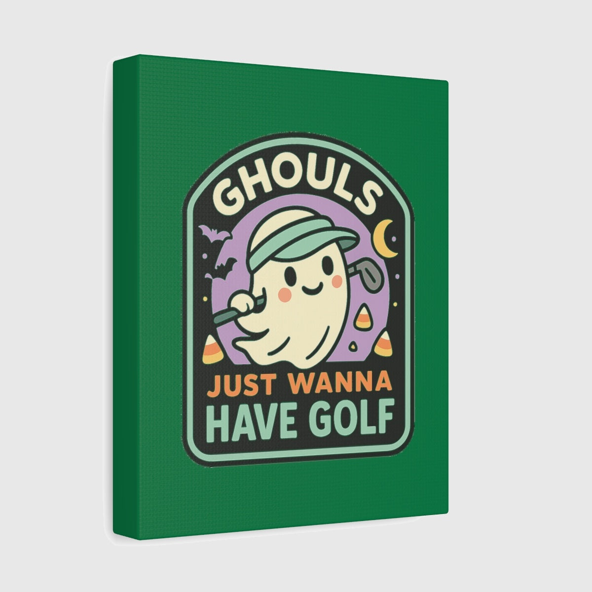 Ghouls Just Wanna Have Golf - Canvas Wall Art - Dark Green - 8×10 - front