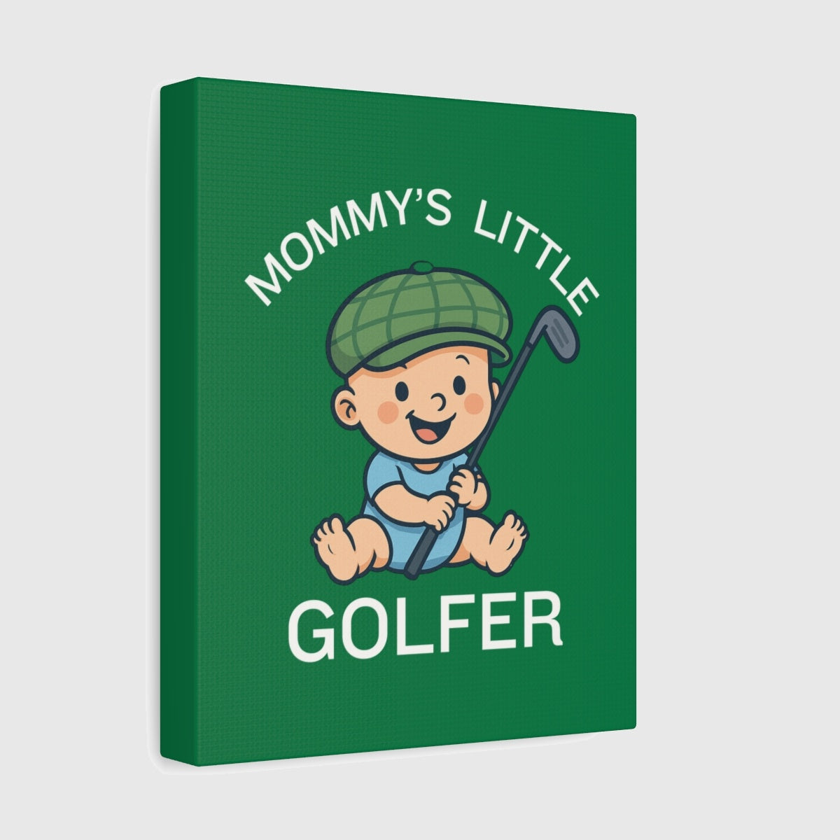 Mommy's Little Golfer - Canvas Wall Art - Dark Green - 8×10 - front
